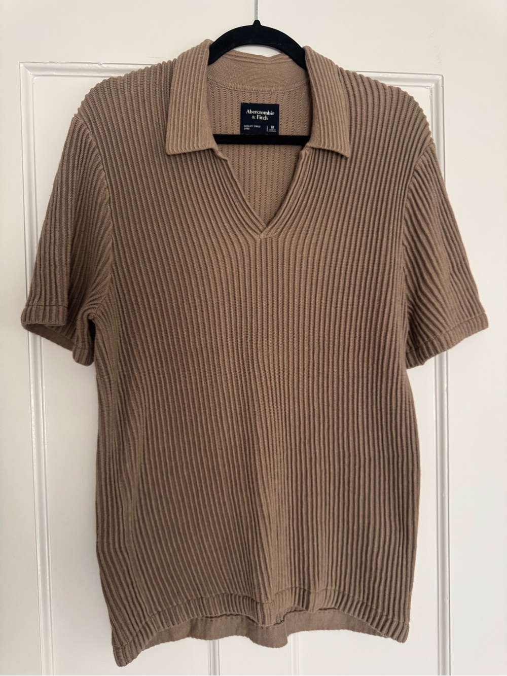 Abercrombie & Fitch Men’s Ribbed Polo - Brown Tan